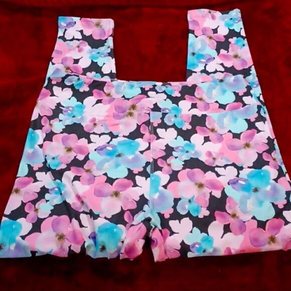 B@V Designs Pants - Pink/blue floral leggings  
